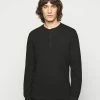 Rag & Bone CLASSIC HENLEY - Long Sleeved Top - Black