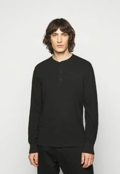 Rag & Bone CLASSIC HENLEY - Long Sleeved Top - Black