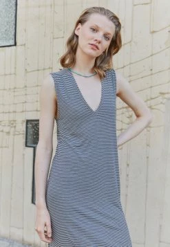 Rag & Bone MICHAL VNECK MIDI MUSCLE DRESS - Day Dress - Navy/white -rag & bone Shop 185ea8ddd7c048eeb1f8b2b52aa771cb