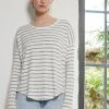Rag & Bone THE KNIT STRIPED LABEL - Long Sleeved Top - White/grey