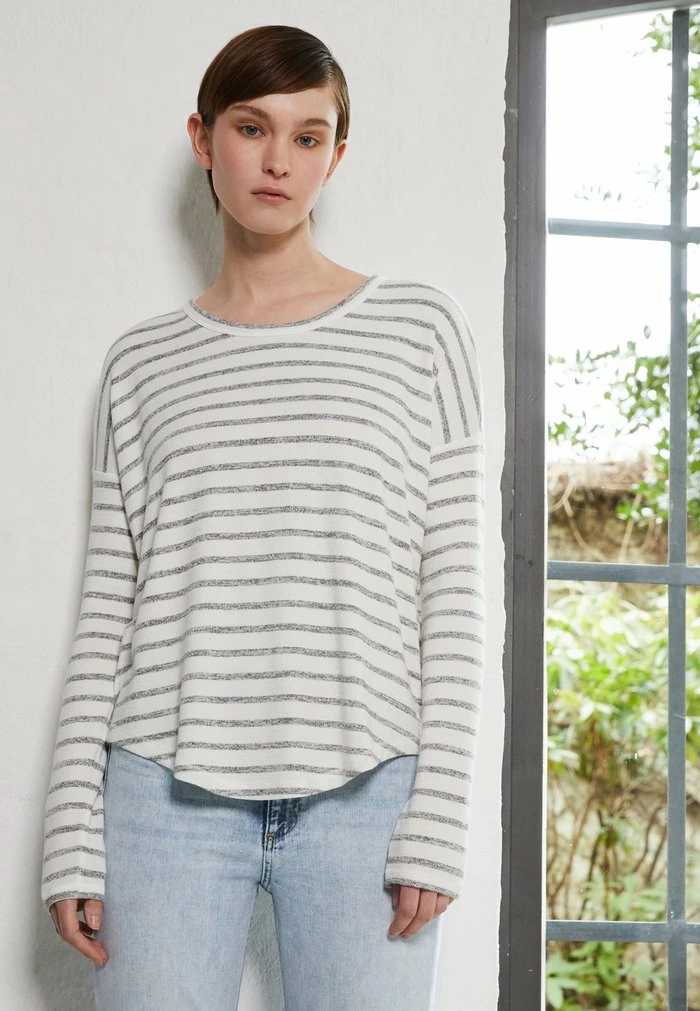 THE KNIT STRIPED LABEL - Long sleeved top - white/grey Rag & Bone THE KNIT STRIPED LABEL - Long Sleeved Top - White/grey -rag & bone Shop 2772eefacfed4222810705914d2b24ec