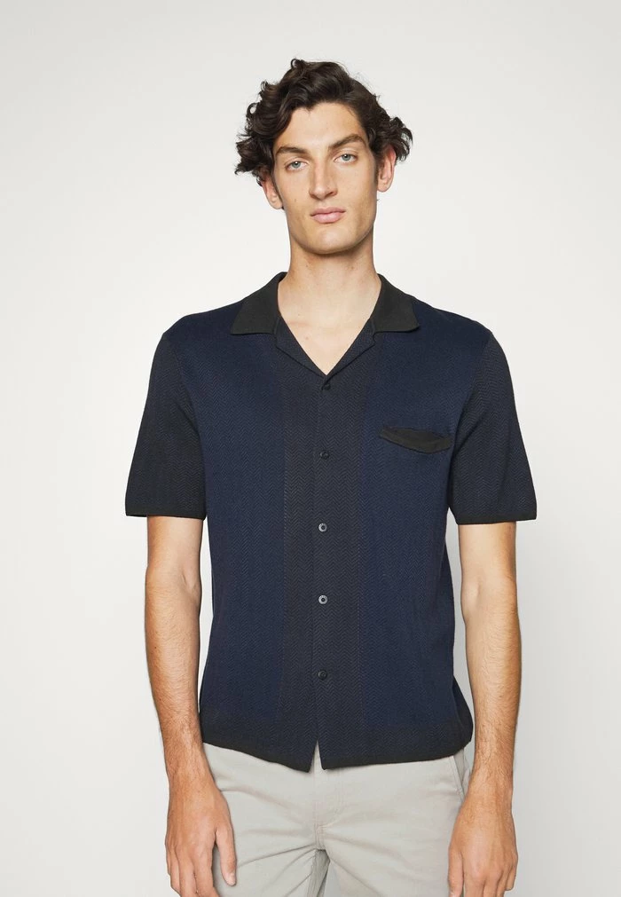 HERRINGBONE SNAP FRONT AVERY - Shirt - black/navy Rag & Bone HERRINGBONE SNAP FRONT AVERY - Shirt - Black/navy -rag & bone Shop 2eab7b2b47f744b09fb063763c91b140