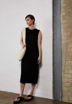Rag & Bone THE KNIT MUSCLE MIDI DRESS WHITE LABEL - Maxi Dress - Black