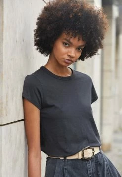 Rag & Bone THE SLUB TEE - Basic T-shirt - Black -rag & bone Shop 5566214678c44275a0b8721719ee1624