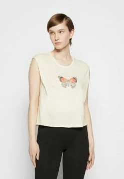 Rag & Bone BUTTERFLY CROPPED MUSCLE WHITE LABEL - Print T-shirt - White -rag & bone Shop 5c8ec3ed776a421b936672d88e741b0a