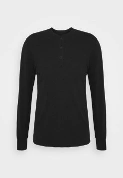 Rag & Bone CLASSIC HENLEY - Long Sleeved Top - Black -rag & bone Shop 6a93223b8cc04d6685ce825aa28d0aed