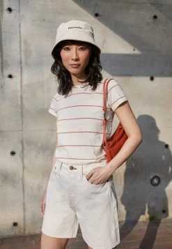 Rag & Bone THE STRIPE TEE LABEL - Print T-shirt - Rustmult