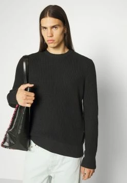 Rag & Bone DEXTER WAFFLE CREW - Jumper - Black -rag & bone Shop 7c0b0f63d7c946f5b63963bf22cc322e