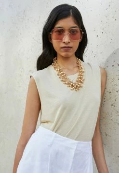 Rag & Bone MICHAL MUSCLE TANK - Print T-shirt - Beige -rag & bone Shop 7cfbddf1e2394dd0bbb244828ba2a204