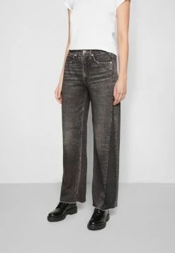 Rag & Bone MIRAMAR WIDE LEG - Tracksuit Bottoms - Black Magic