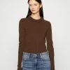Rag & Bone PIERCE SLIM CREW - Jumper - Dark Brown