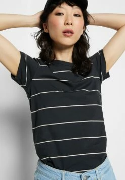 Rag & Bone THE STRIPE TEE LABEL - Print T-shirt - Blackmult -rag & bone Shop 9efdbf578c95426295a04fc22cd50786