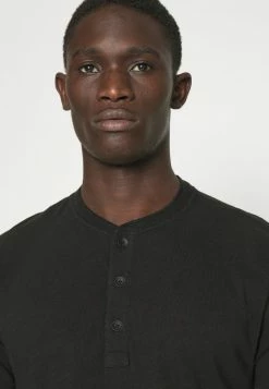 Rag & Bone STANDARD HENLEY - Basic T-shirt - Black -rag & bone Shop a1876e5554b048cb9663d36cdd272581