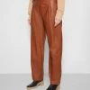 Rag & Bone LESLIE PANT - Leather Trousers - Cognac