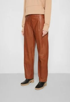 Rag & Bone LESLIE PANT - Leather Trousers - Cognac