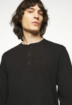 Rag & Bone CLASSIC HENLEY - Long Sleeved Top - Black -rag & bone Shop b2f0bb599e75451397dd01a9b94ed2c4