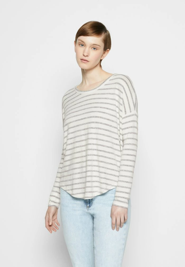 THE KNIT STRIPED LABEL - Long sleeved top - white/grey Rag & Bone THE KNIT STRIPED LABEL - Long Sleeved Top - White/grey -rag & bone Shop b54ad73327f0405db0203a6e03062781