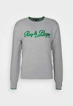 Rag & Bone VARSITY GRAPHIC CREW - Jumper - Grey -rag & bone Shop bb8457b3eb344f499fea56e1c6624961