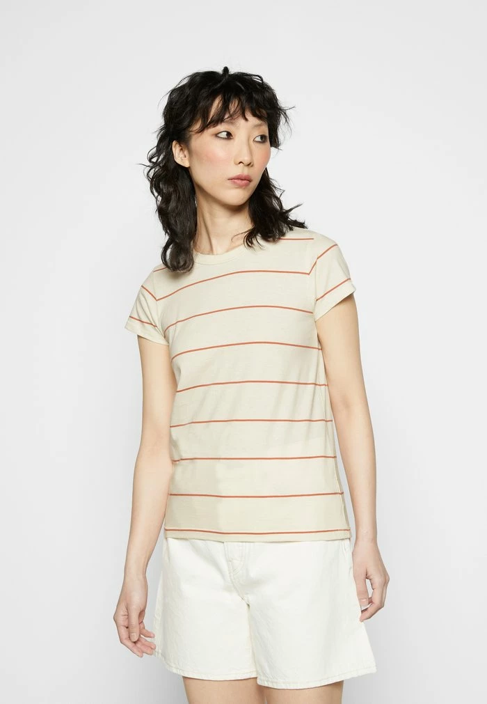 THE STRIPE TEE LABEL - Print T-shirt - rustmult Rag & Bone THE STRIPE TEE LABEL - Print T-shirt - Rustmult -rag & bone Shop eec473f5949e48dcb0d412eacff122e0