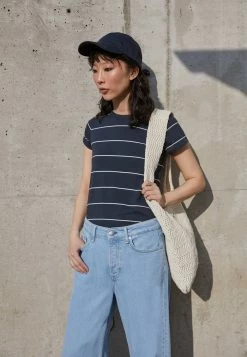 Rag & Bone THE STRIPE TEE LABEL - Print T-shirt - Blackmult