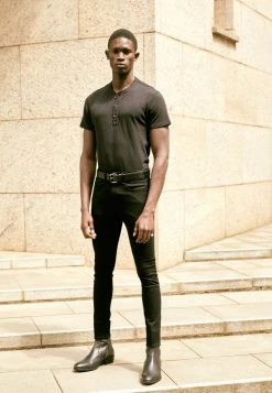 Rag & Bone STANDARD HENLEY - Basic T-shirt - Black