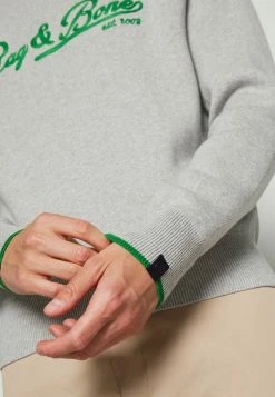 Rag & Bone VARSITY GRAPHIC CREW - Jumper - Grey -rag & bone Shop fe5857030be24abd9f447b16410055d2